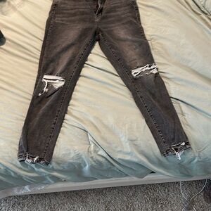 Distressed Gray Women's Jeans
